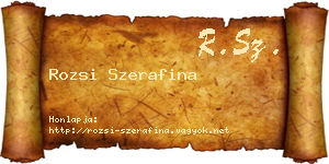 Rozsi Szerafina névjegykártya